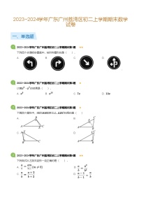 广东省广州荔湾区2023-2024学年八年级上学期期末数学试卷（含答案）