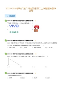 广东省广州南沙区2023-2024学年八年级上学期期末数学试卷（含答案）