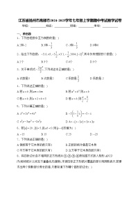 江苏省扬州市高邮市2024-2025学年七年级上学期期中考试数学试卷(含答案)
