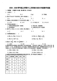 湖北省武汉市七一华源中学2024-2025学年七年级上学期十二月归纳小结数学试题