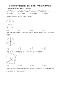 江苏省苏州市姑苏区平江中学校2023-2024学年九年级上学期12月月考数学试题（原卷版）-A4