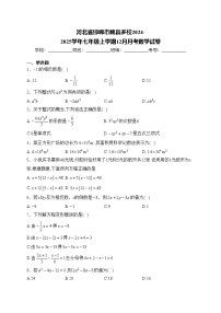 河北省邯郸市魏县多校2024-2025学年七年级上学期12月月考数学试卷(含答案)
