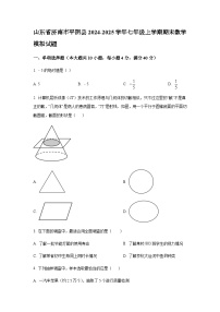 山东省济南市平阴县2024-2025学年七年级上学期期末数学模拟试题