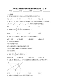 八年级上学期数学北师大版期末模拟测试卷（A）卷(含答案)