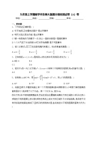 九年级上学期数学华东师大版期末模拟测试卷（A）卷(含答案)