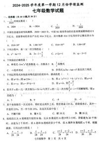 山东省济宁市金乡县2024-2025学年七年级上学期12月月考数学试题