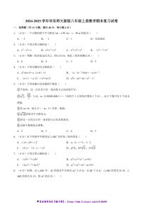 2024～2025学年华东师大新版八年级上册数学期末复习试卷(含详解)