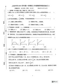 上海市上宝中学2024-2025学年八年级数学上学期12月月考试卷