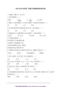 2024～2025学年七年级(上)数学期末综合卷试卷(含答案)