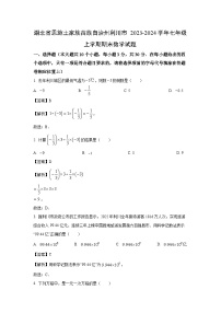 湖北省恩施土家族苗族自治州利川市2023-2024学年七年级上学期期末数学试卷（解析版）