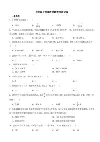 湖南省邵阳市2024年七年级上学期数学期末考试试卷附参考答案