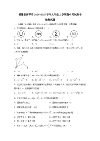 福建省南平市2024-2025学年九年级上册期中考试数学检测试题（附答案）