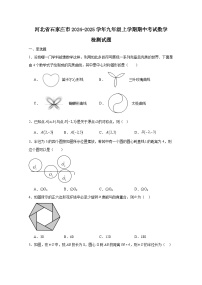 河北省石家庄市2024-2025学年九年级上册期中考试数学检测试题（附答案）
