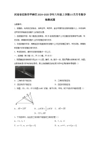 河南省信阳市平桥区2024-2025学年八年级上册10月月考数学检测试题（附答案）