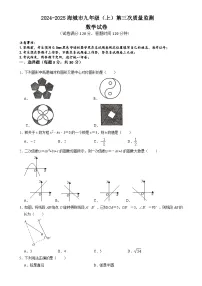 辽宁省鞍山市海城市西部集团2024-2025学年九年级上学期12月月考数学试题-A4