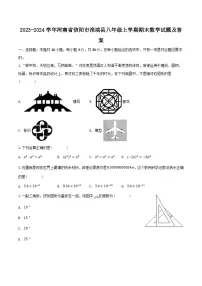 2023-2024学年河南省信阳市淮滨县八年级上学期期末数学试题及答案