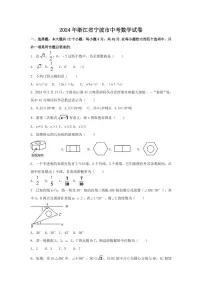 2024年浙江省宁波市中考数学模拟试卷（含解析版）