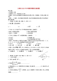 上海市2024年中考数学模拟汇编试题（含扫描答案）