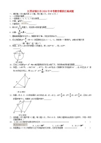 江苏省镇江市2024年中考数学模拟汇编试题（含扫描答案）