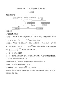 2025年中考数学一轮总复习精讲精练 微专题05  一次方程(组)及其应用