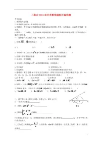 上海市2024年中考数学模拟试题（含扫描答案）