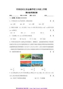 2024～2025学年河南省新乡市封丘县金瀚学校九年级(上)期末复习数学试卷(二)(含答案)