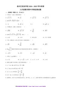 2024～2025学年四川省宜宾市叙州区观音学校九年级(上)数学期中试卷(含答案)