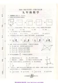 2024～2025学年河南省平顶山市宝丰县九年级(上)12月期中数学试卷(含答案)