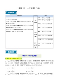 专题05 一次方程（组）（8类中考高频题型归纳与训练）-备战2025年中考数学高频题型归纳与训练（全国通用）