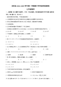 河南省洛阳市汝阳县2024-2025学年上学期期中学科素养检测卷七年级数学试题（原卷版）-A4