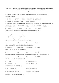 四川省绵阳市游仙区2023-2024学年七年级上学期10月月考数学试卷(含答案)