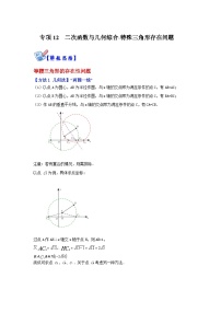 人教版数学九上期末复习讲练专项12  二次函数与几何综合-特殊三角形存在问题（2份，原卷版+解析版）