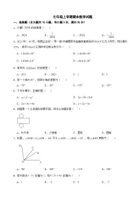 湖南省长沙市2024年七年级上学期期末数学试题【附答案】