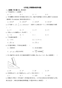浙江省湖州市2024年七年级上学期期末数学试题【附答案】