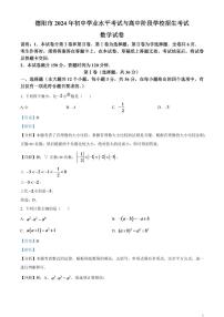 2024年四川省德阳市中考数学试题（解析版）