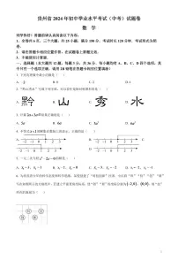 2024年贵州省中考数学试题（原卷版）