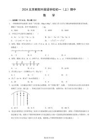 2024北京朝阳外国语学校初一（上）期中数学试卷（教师版）