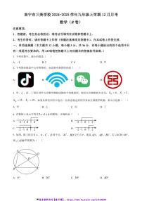 2024～2025学年广西南宁市三美学校九年级(上)12月月考数学试卷(B卷)(含答案)