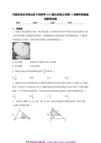 2025届内蒙古包头市青山区十校联考(月考)九年级(上)期中数学试卷(含详解)