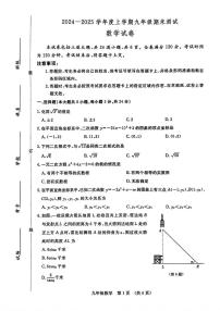 吉林省长春市绿园区2024—2025学年上学期期末考试九年级数学试题