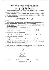 2024-2025年济南市槐荫区八年级数学上学期月考试题