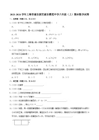 2023-2024学年上海市浦东新区浦东模范中学八年级（上）期末数学试卷