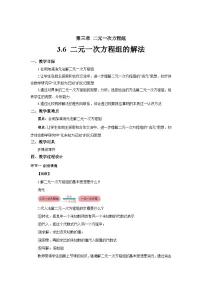 初中数学湘教版（2024）七年级上册（2024）第3章 一次方程（组）3.6 二元一次方程组的解法教案设计