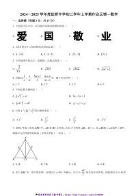 2024～2025学年黑龙江省哈尔滨市南岗区虹桥中学八年级(上)12月月考数学试卷(含简要答案)