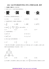 2024～2025学年黑龙江省哈尔滨市南岗区虹桥中学八年级(上)12月月考数学试卷(含简要答案)