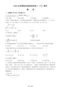2024北京朝阳外国语学校初一（下）期中数学试卷