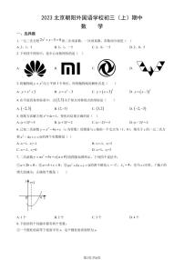 2023北京朝阳外国语学校初三（上）期中数学试卷