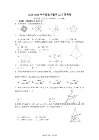 辽宁省营口市第十七中学2024-2025学年八年级上学期12月质量监测数学试卷