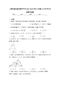 上海市浦东新区建平中学2024-2025学年上学期12月月考九年级数学试题