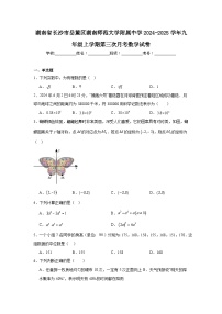 湖南省长沙市岳麓区湖南师范大学附属中学2024-2025学年九年级上学期第三次月考数学试卷